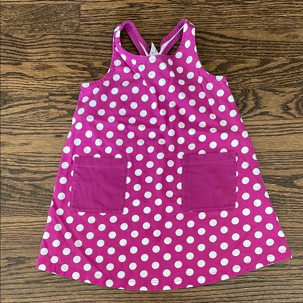 Hanna Andersson Purple Polka Dot Dress with Pockets